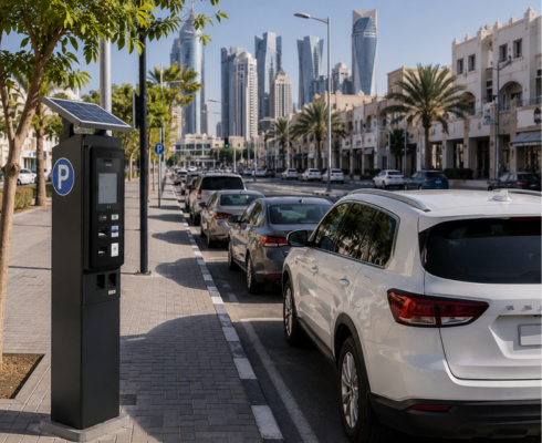 Urban streets and city parking infrastructure
